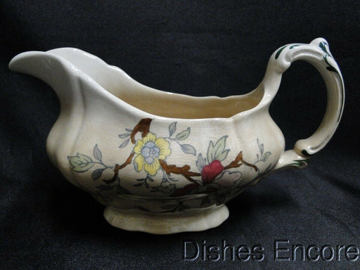 Booths Chinese Tree A8001, Red, Blue, Yellow Flowers: Gravy Boat Only, As Is