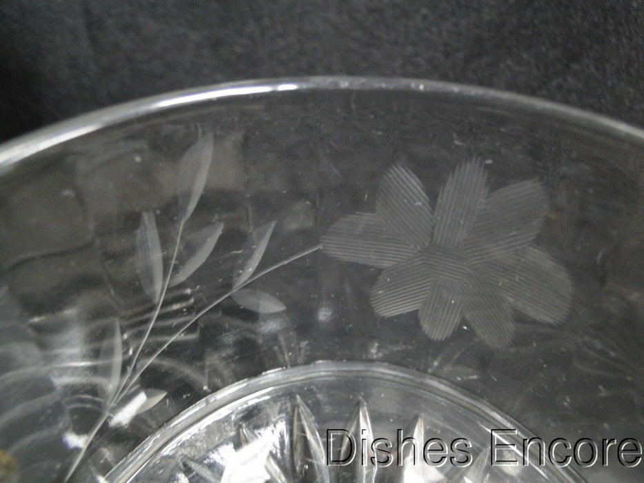 Clear w/ Gray Cut Flowers: Open Sugar Bowl & Creamer Set --  MG#163