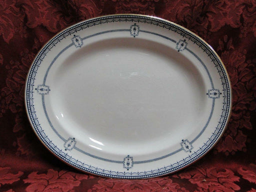 Royal Doulton Mina, Dark Blue Swags, Circles, Urns: Oval Serving Platter 10 1/4"