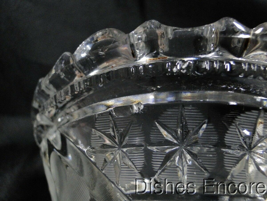 Pressed Glass w/ Large Flowers & Small Stars: Bowl, 5" x 3 1/4", As Is -- MG#151