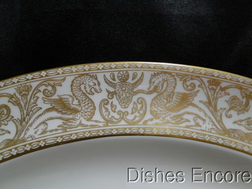 Wedgwood Gold Florentine, Dragons on White: Oval Serving Platter, 13 3/4"