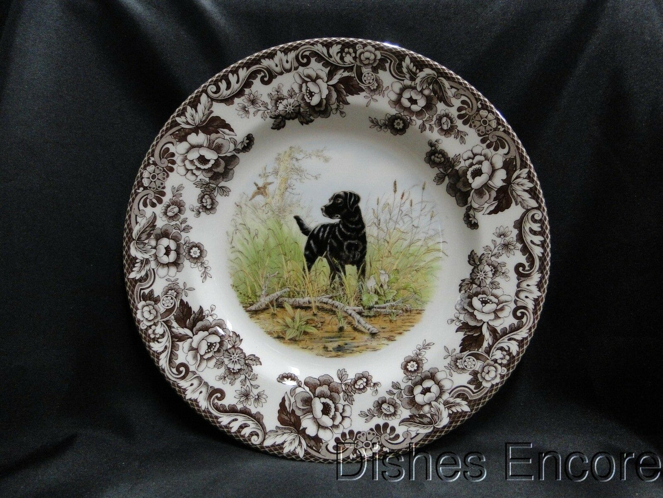 Spode Woodland Black Labrador Hunting Dog: NEW Dinner Plate (s), 10 1/2", Box