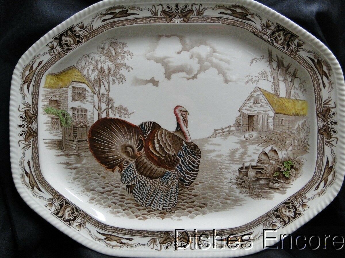 Johnson Brothers Barnyard King, Turkey: Oval Serving Platter, 20 1/4
