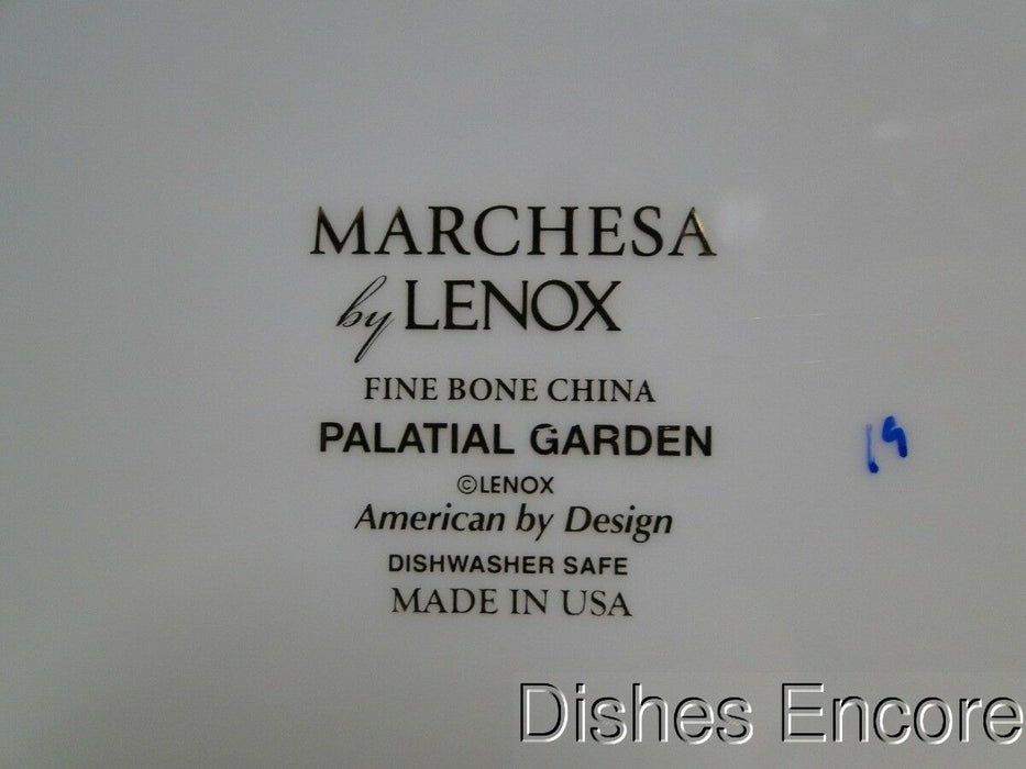 Lenox Palatial Garden, Marchesa, White w/Brown, Blue: Oval Platter, 13 1/4"