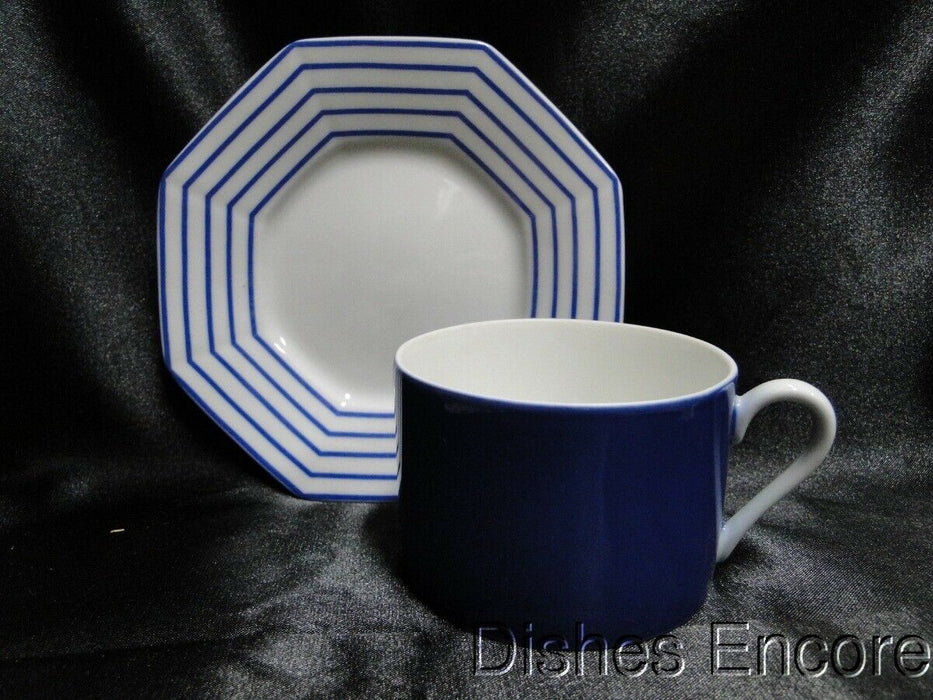 Fitz & Floyd Pin Stripe Blue: Cup & Saucer Set (s), Cup Backstamps Do Not Match
