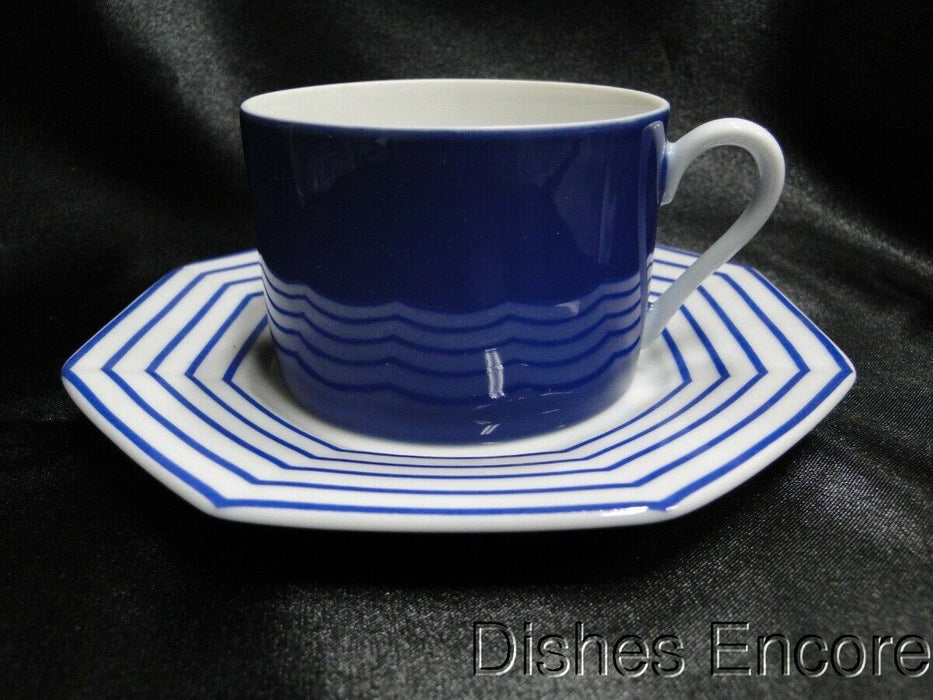 Fitz & Floyd Pin Stripe Blue: Cup & Saucer Set (s), Cup Backstamps Do Not Match
