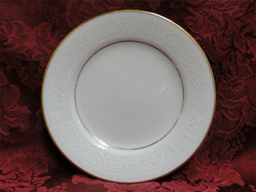 Noritake Tulane, 7562, White Scrolls, Gold Trim: Bread Plate (s), 6 1/2"