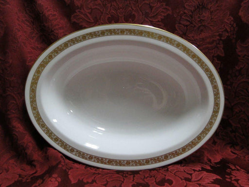 Royal Worcester Golden Anniversary, Gold Flowers & Band: Oval Serving Bowl, 10"