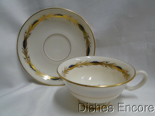 Lenox P459B: Ivory w/ Cobalt Blue & Gold Wheat: Cup & Saucer Set (s), 2"