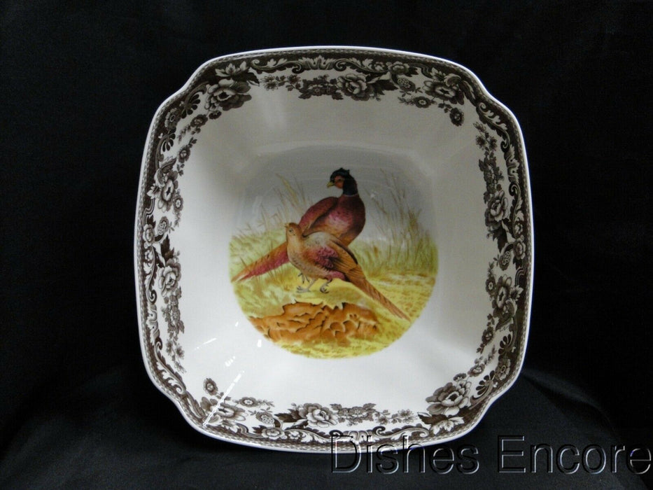 Spode Woodland Pheasant Game Bird: NEW Square Serving Bowl, 9 3/4", Box