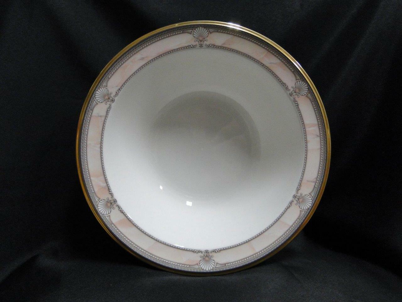 Noritake Pacific Majesty, 9771, White Shells, Pink Rim: Round Serving Bowl, 9.5"