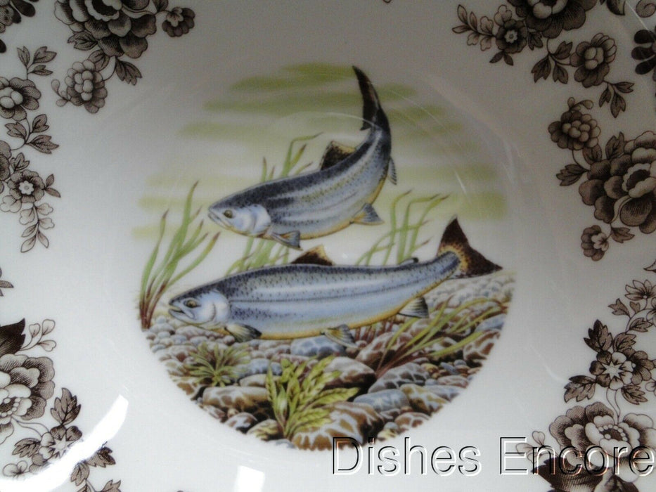 Spode Woodland King Salmon Fish: NEW Ascot Cereal / Soup Bowl (s), Box