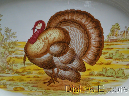 Spode Woodland Turkey Game Bird: NEW Octagonal Serving Platter, 19 5/8", Box