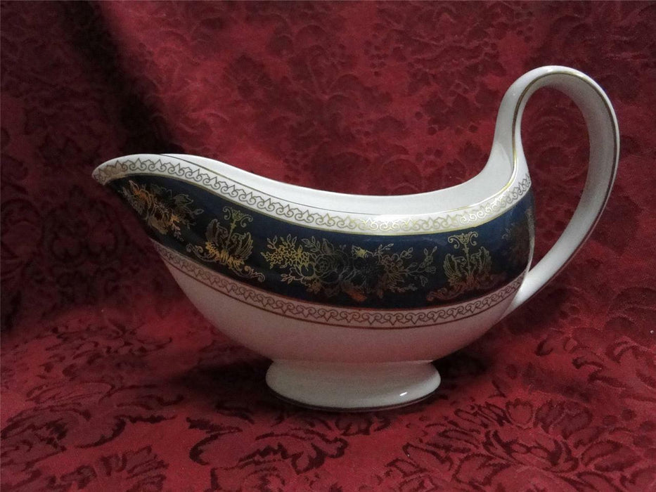 Wedgwood Columbia Blue & Gold, Dragons, Flowers: Gravy Boat