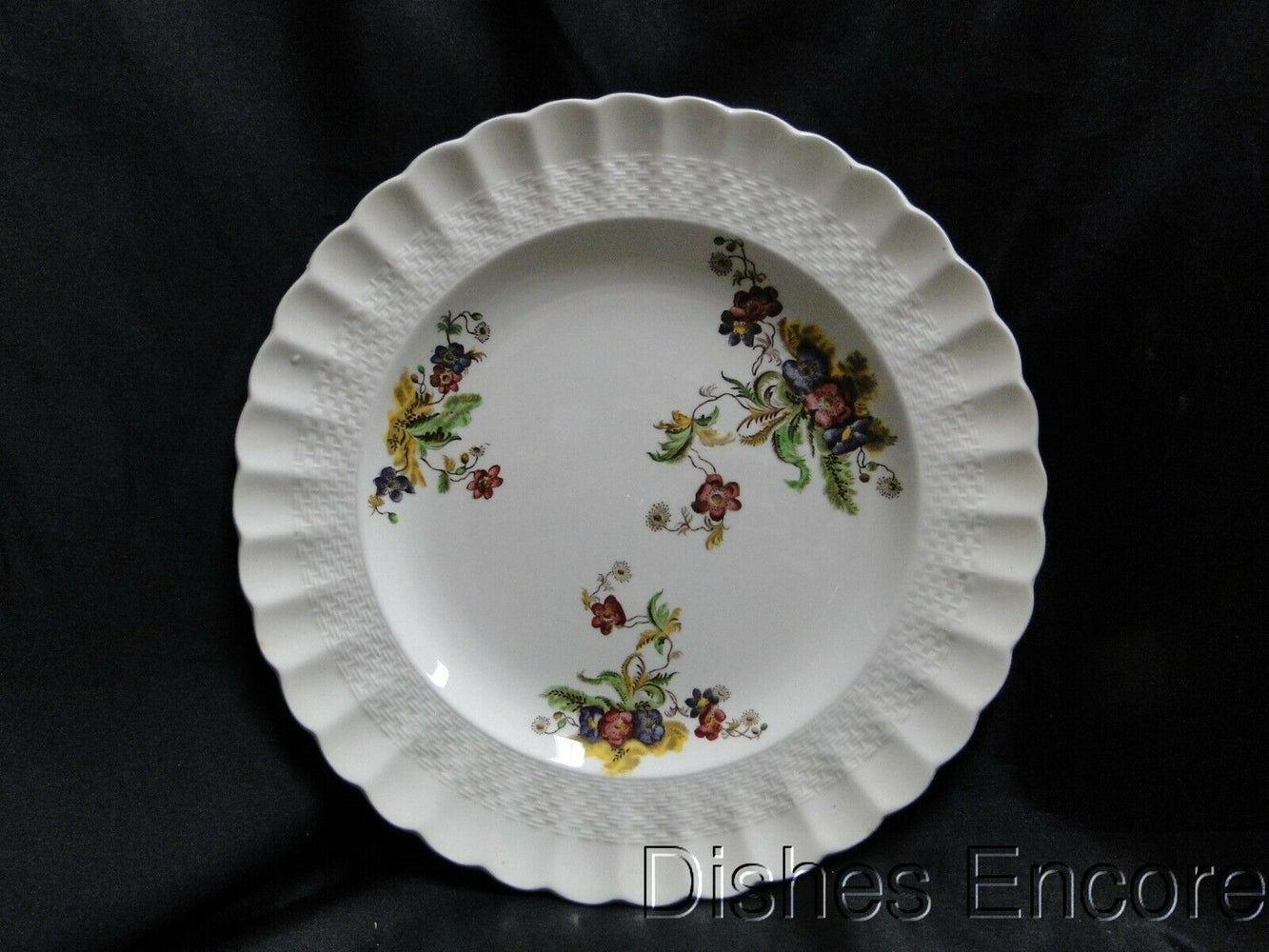 Spode Wicker Lane, Basket Weave, Florals: Dinner Plate, 10 1/2"