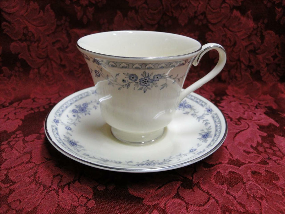 Minton Bellemeade, Blue Floral, Platinum Trim: Cup & Saucer Set (s)