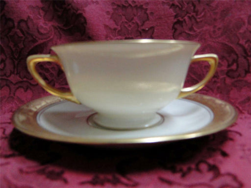 Pickard / Heinrich Pic67, Encrusted Gold Urns & Flowers: Bouillon Soup & Saucer