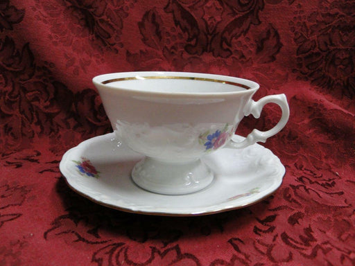 Wawel WAV11, Floral Sprays, Embossed Scrolls: Cup & Saucer Set (s), 2 5/8"