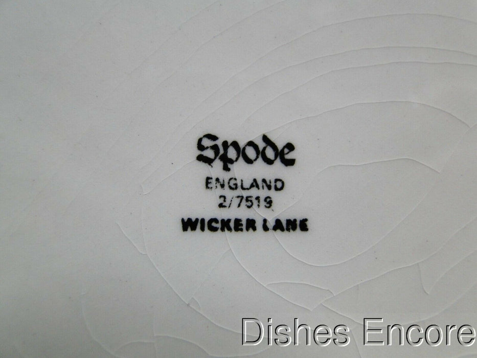 Spode Wicker Lane, Basket Weave, Florals: Dinner Plate, 10 1/2", Lt Discolor