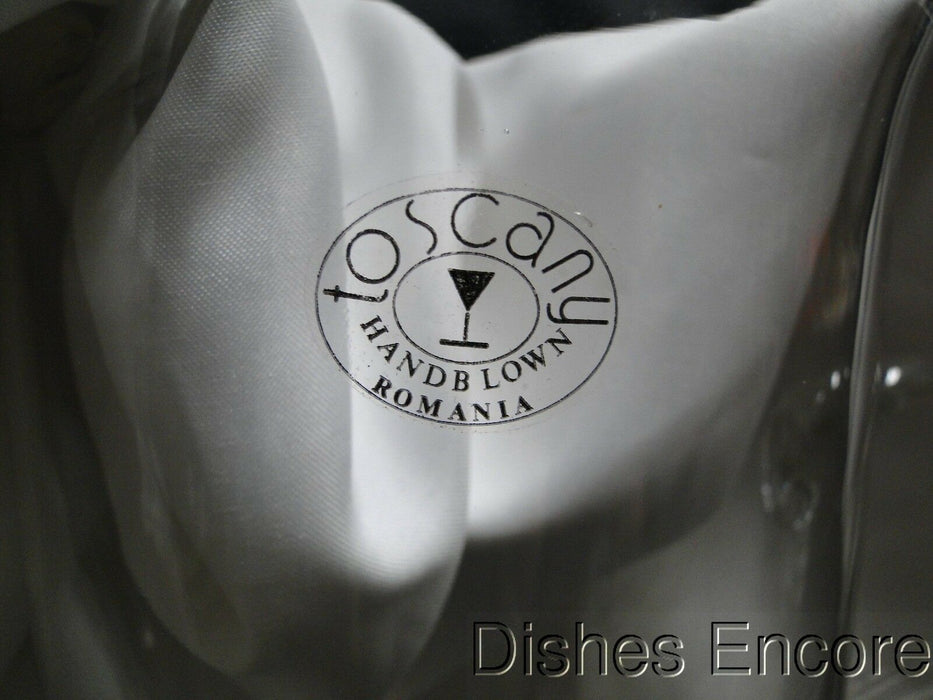 Toscany (Romania) Clear w/ Gray Cut Sailboat, Original Sticker: Pitcher, 10"