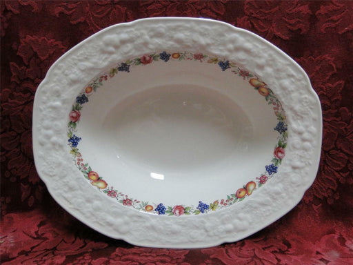 Crown Ducal Florentine Garden, Fruit: Oval Serving / Vegetable Bowl, 9"