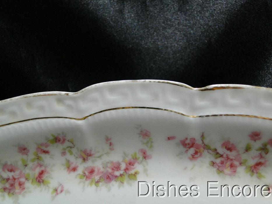 Zeh, Scherzer & Co 508, Pink Rose Garland: Oval Serving Platter, 13 3/8"