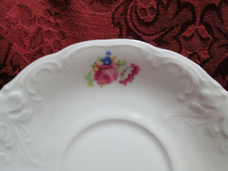 Wawel WAV11, Floral Sprays, Embossed Scrolls: Cup & Saucer Set (s), 2 5/8"