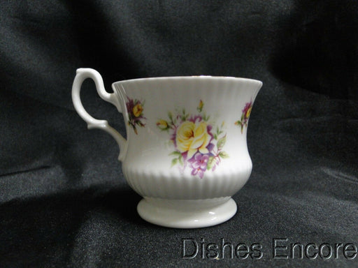 Royal Dover Yellow Roses, Purple Flowers: Demitasse Cup & Saucer Set, 2 3/8"