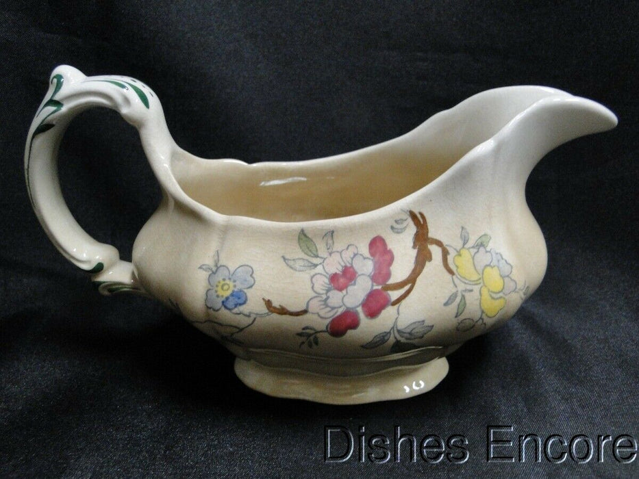Booths Chinese Tree A8001, Red, Blue, Yellow Flowers: Gravy Boat Only, As Is