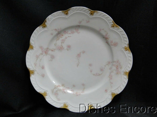 Haviland (Limoges) Schleiger 247d, Pale Pink Flowers: Luncheon Plate, As Is