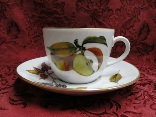 Royal Worcester Evesham Gold, Fruit: Cup & Saucer Set (s), 2 1/2", Gold Stripe