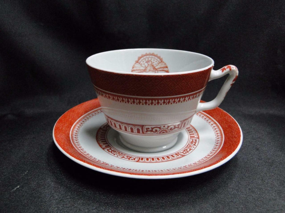Spode Heritage Red, Eagle, New Stone: Cup & Saucer Set (s), 2 5/8" Tall