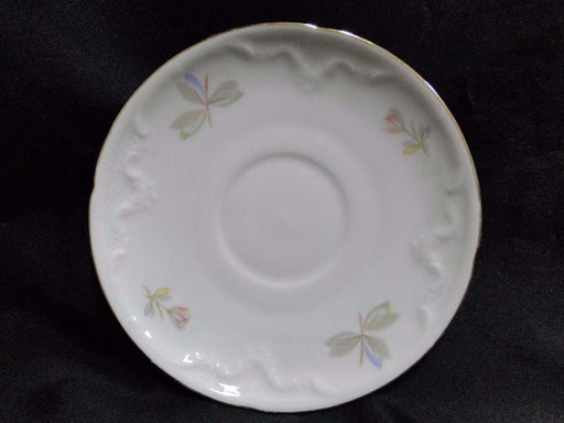 Eschenbach White w/ Pink & Yellow Flowers ESC302: Saucer (s) Only