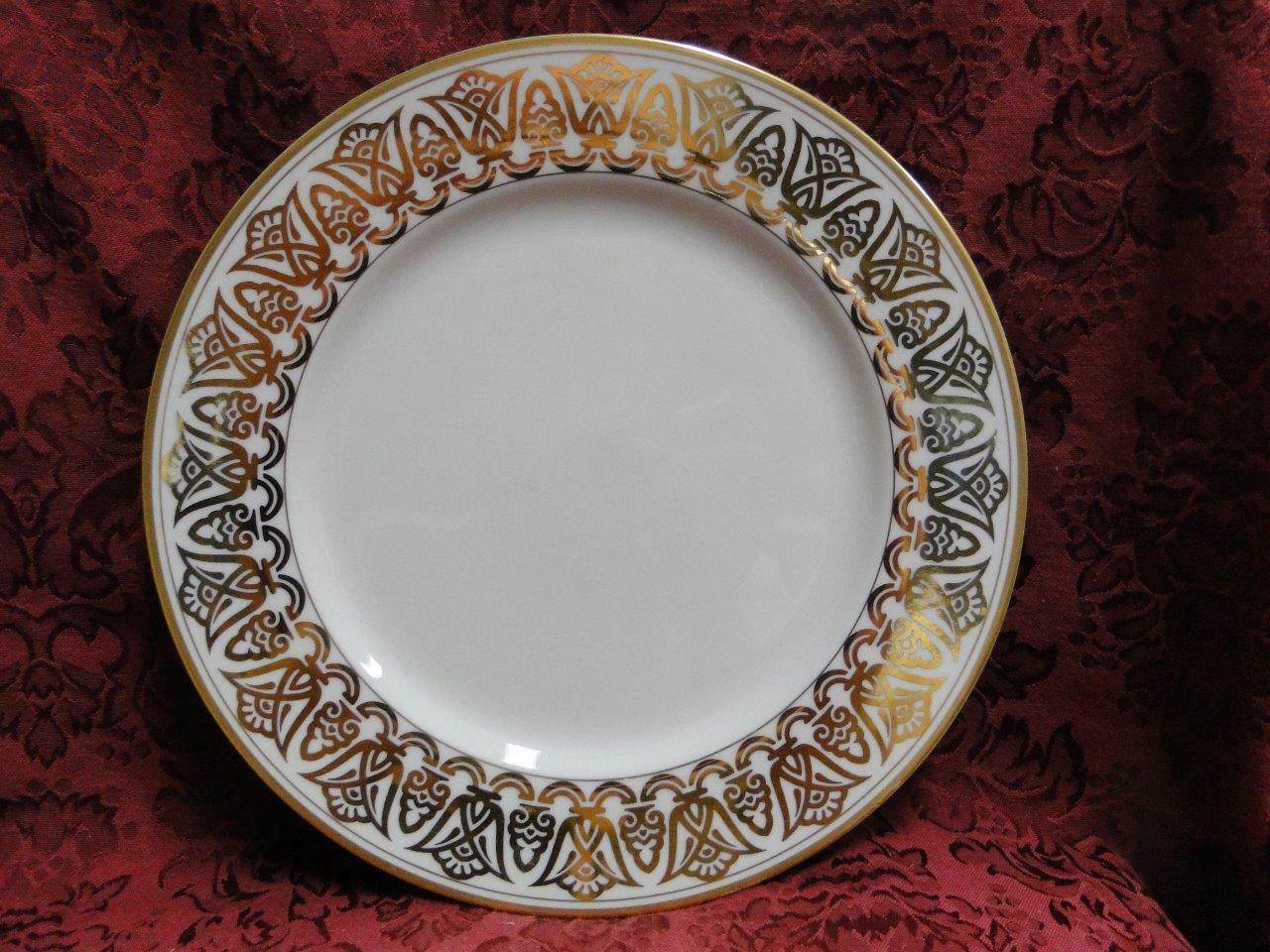 Fitz & Floyd Luxor, Buff w/ Geometric Gold Design: Dinner Plate (s), 10 3/8"