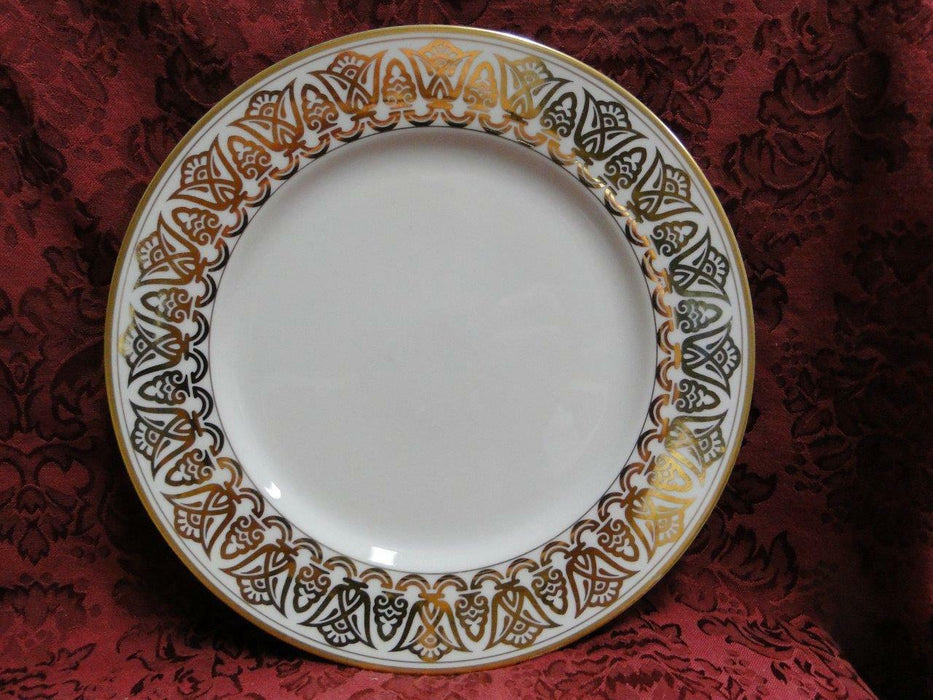 Fitz & Floyd Luxor, Buff w/ Geometric Gold Design: Dinner Plate (s), 10 3/8"