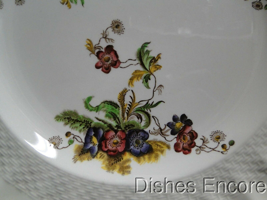 Spode Wicker Lane, Basket Weave, Florals: Dinner Plate, 10 1/2"