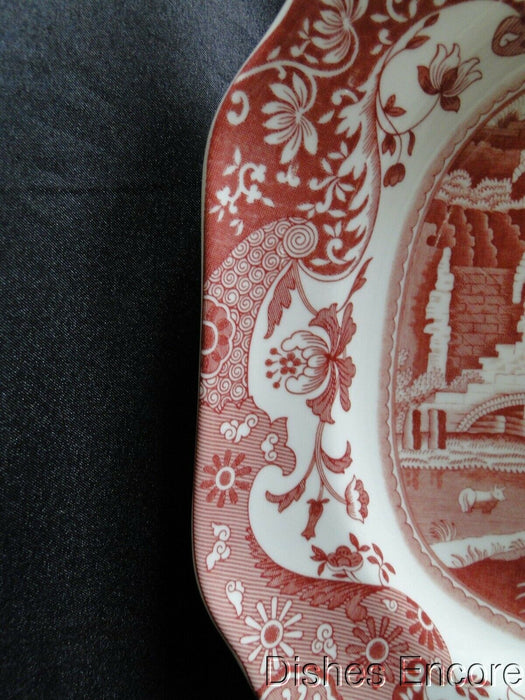 Spode Italian, Cranberry / Red Scene: NEW Oval Platter, 14", Box