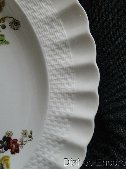 Spode Wicker Lane, Basket Weave, Florals: Dinner Plate, 10 1/2", Chip on Edge