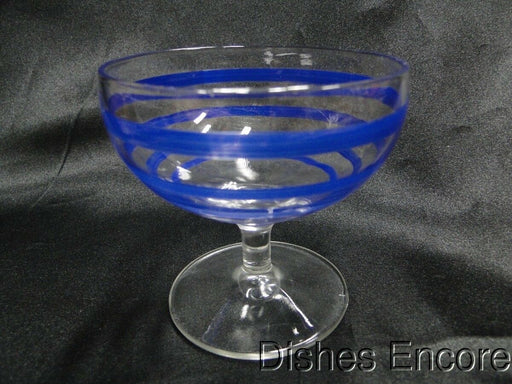 Cobalt Blue Stripes, Old Fiesta Colors: Champagne / Sherbet (s), 3 1/2" Tall