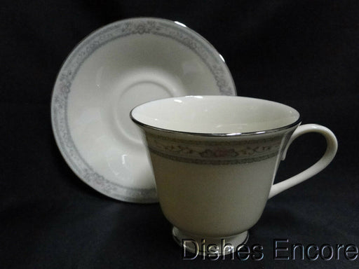 Lenox Charleston, Pastel Floral Band, Platinum: Cup & Saucer Set (s), 3 1/4"