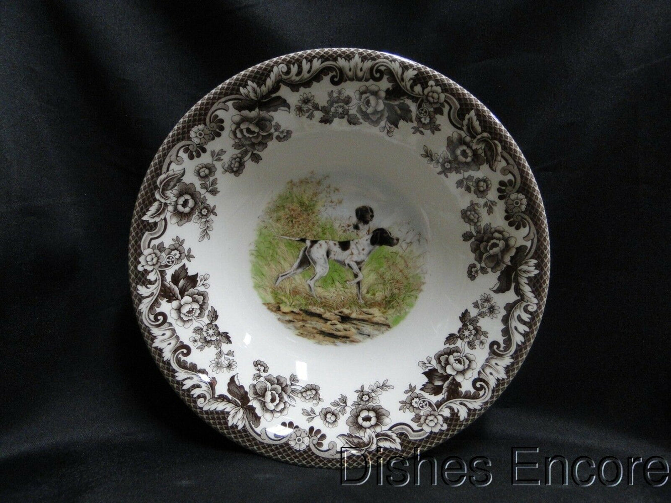 Spode Woodland Flat Coat Pointer: NEW Ascot Cereal / Soup Bowl, 8", Box