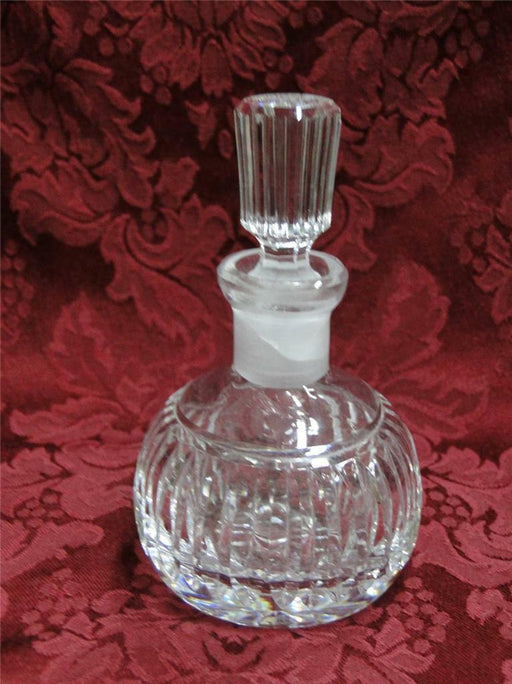 Waterford Crystal, Vertical Cuts: Round Perfume Bottle w/ Stopper, 4 7/8", As Is