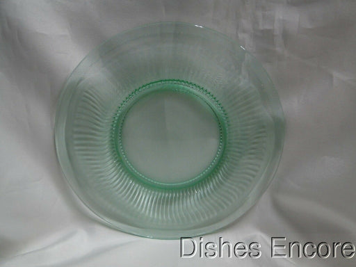 Vaseline Glass, Green, Ridged Border: Luncheon Plate (s), 8", CR#109