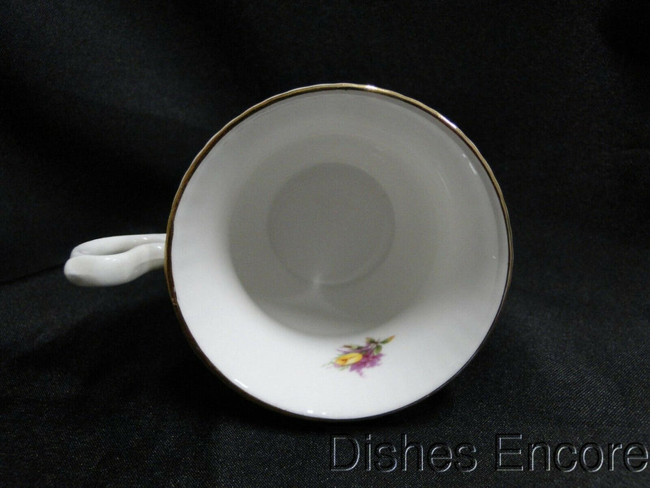 Royal Dover Yellow Roses, Purple Flowers: Demitasse Cup & Saucer Set, 2 3/8"