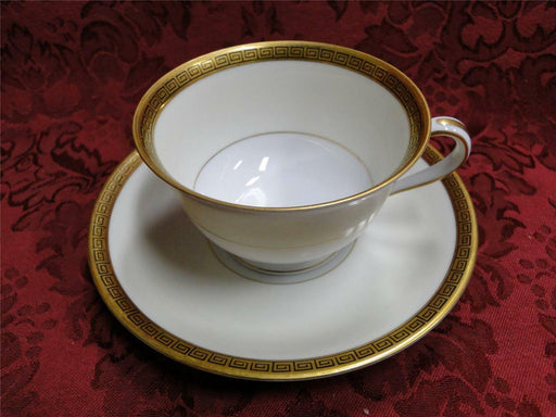 Noritake Gracewood, 4984, Greek Key on Gold Band: Cup & Saucer Set