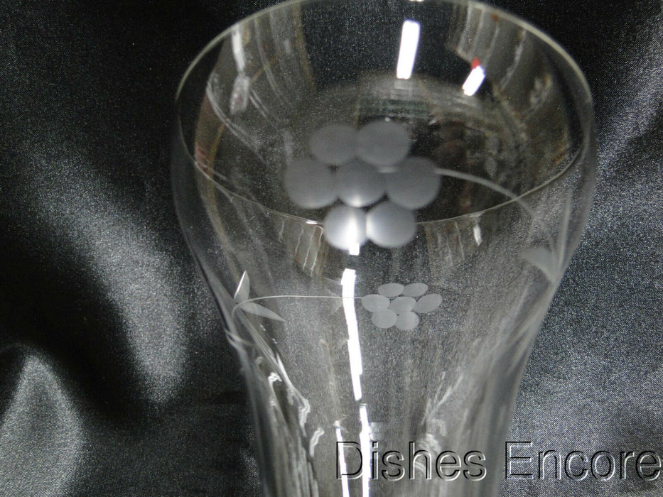 Etched Flowers & Leaves: Water or Wine Goblet, 6 5/8" - CR#016