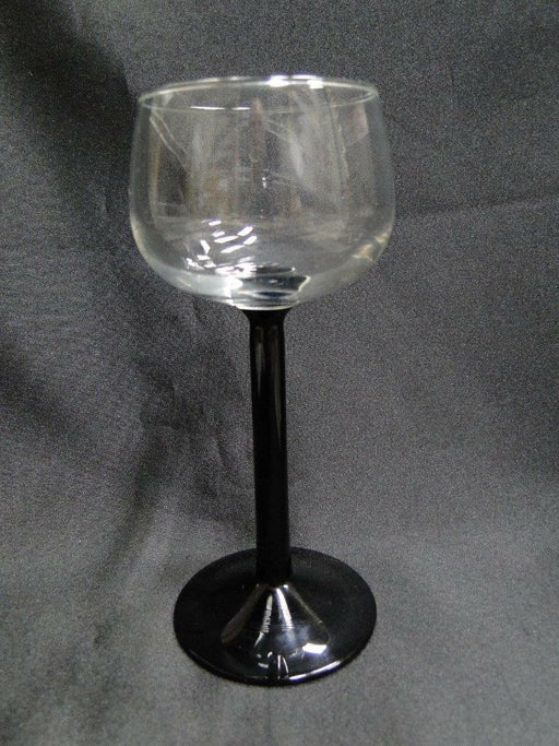 Cristal d'Arques Domino Signature Black, Clear w/ Black Stem: Rhine Wine, 6 1/2"