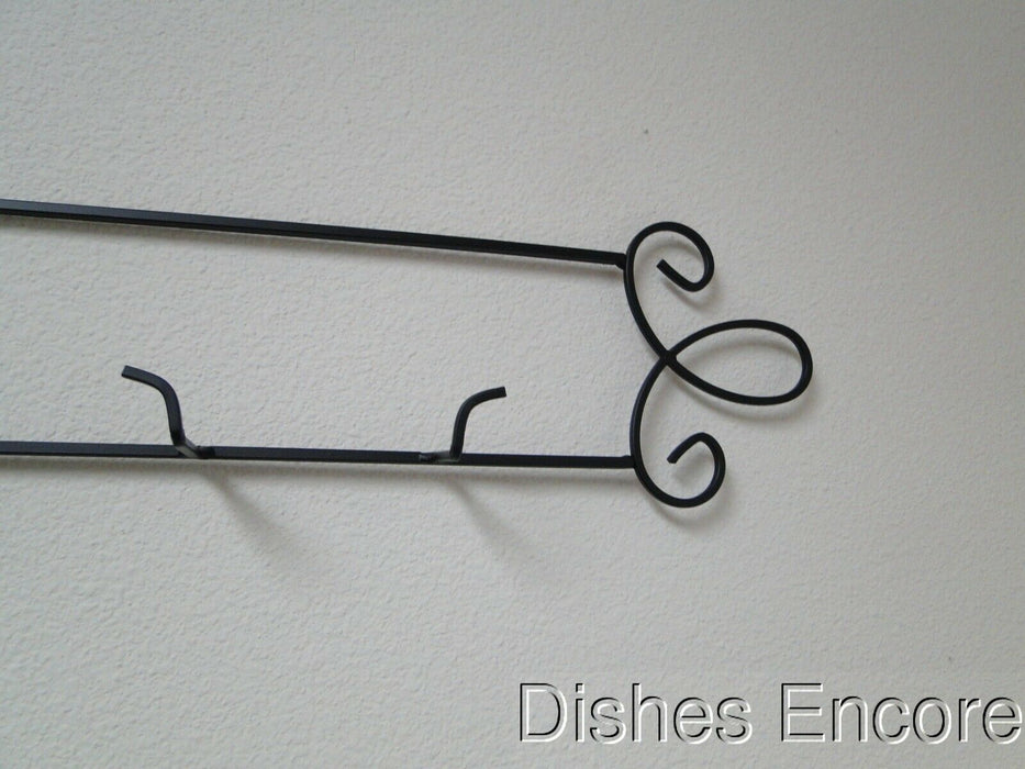 Tripar Augusta Horizontal Black Display Rack for Four 6 1/2" - 8 1/4" Plates 45"