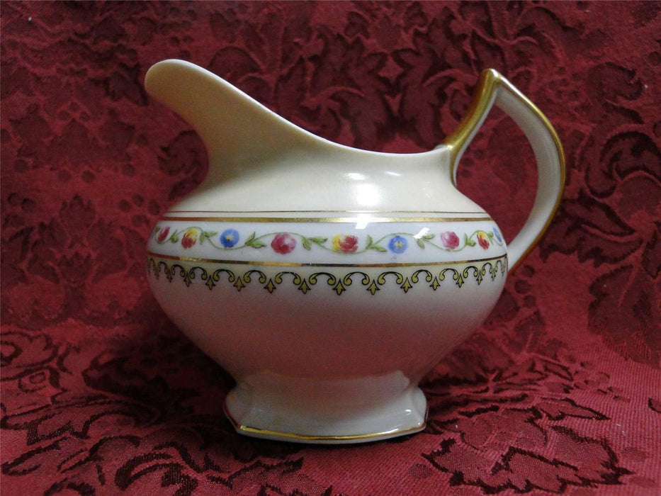 Raynaud RYD2: Tan Rim, Floral Center, Rose Trim: Creamer / Cream Pitcher, As Is