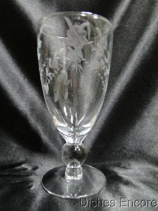 Clear w/ Etched Floral, Ball Stem: Iced Tea (s), 6 5/8" Tall - CR#031